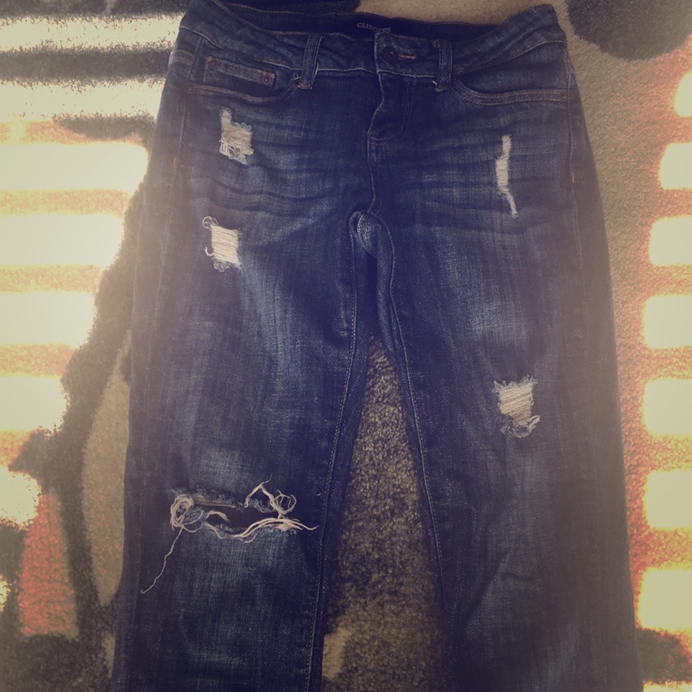 Distressed cuffed Jeans